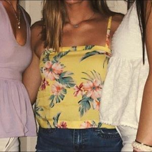 yellow floral tank top